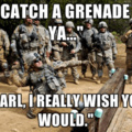 Yes, i wish you'd catch a grenade for me