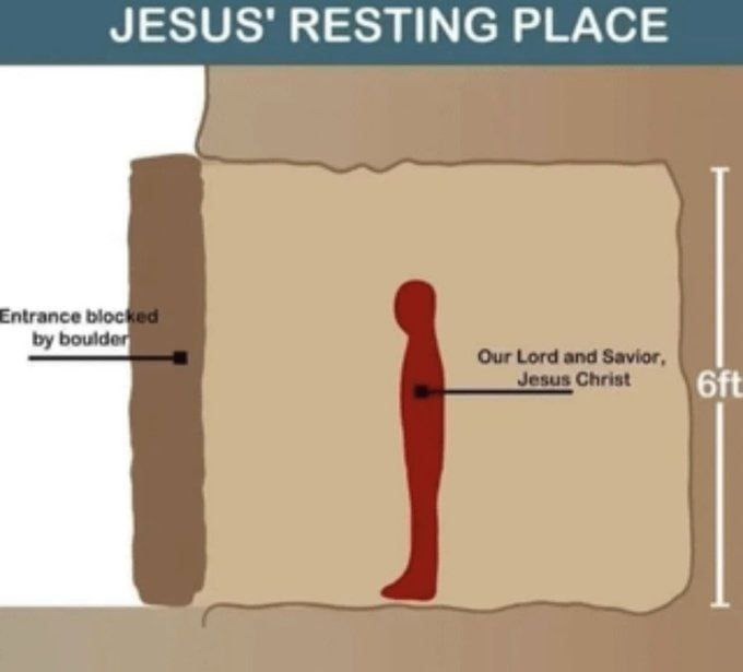 jesus' resting place blocked by construction zone - meme