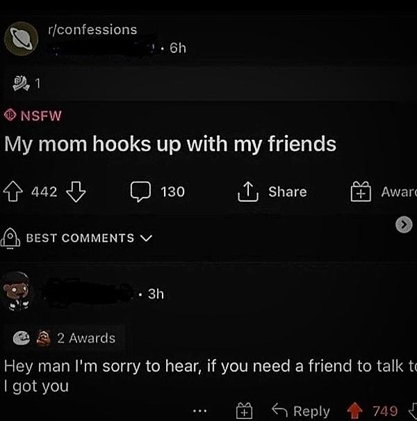 My mom hooks up with my friends - meme