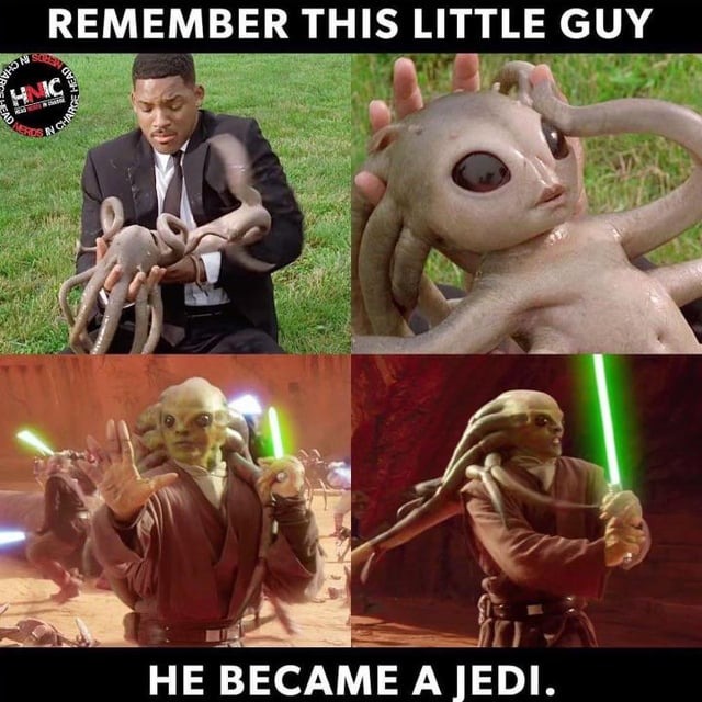 He became a jedi - meme