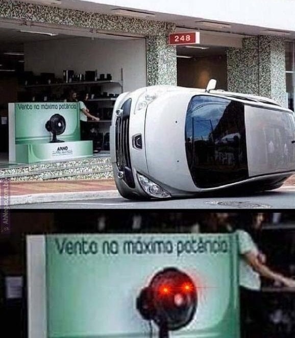 Ventilador desgraçado! Vai pagar minha indenização! - meme