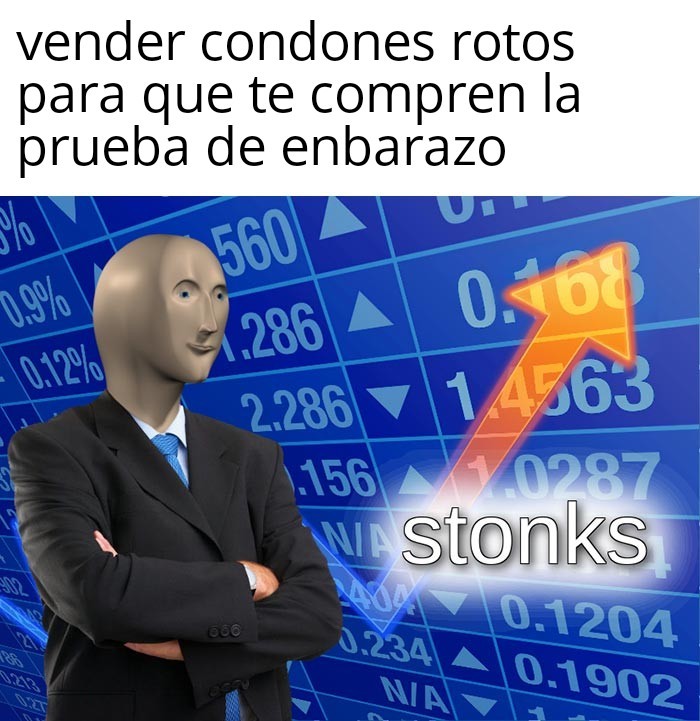 condones stonks - meme