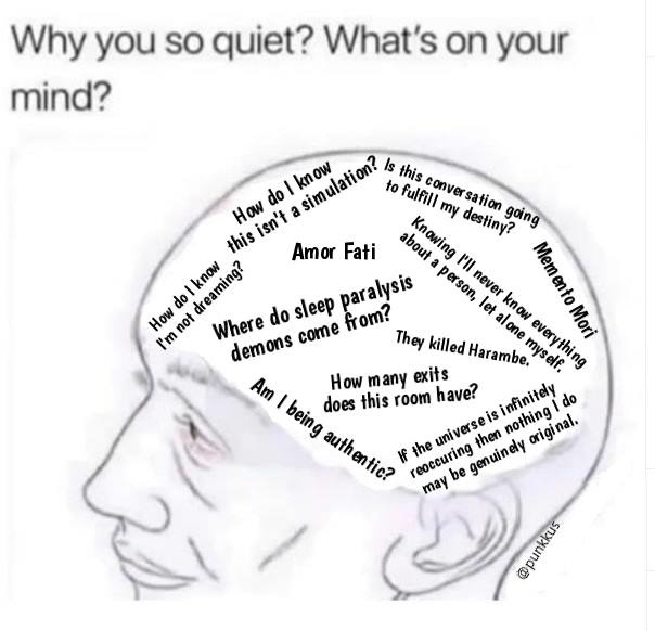 Why you so quiet? What's on your mind? - meme