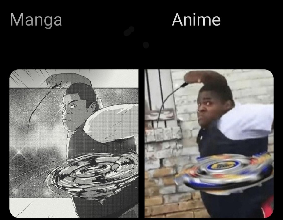 Black characters in anime are powerful - meme