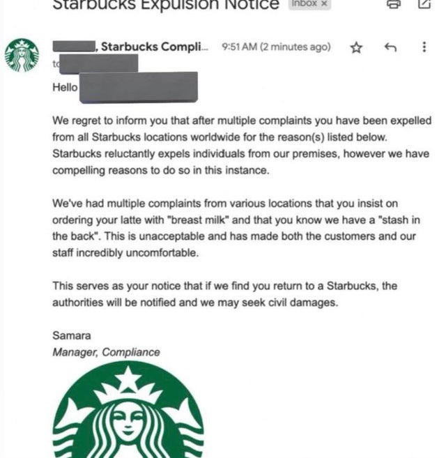 Expelled from all Starbucks - meme