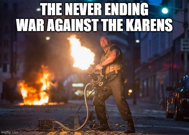 The Rock against the karens - meme