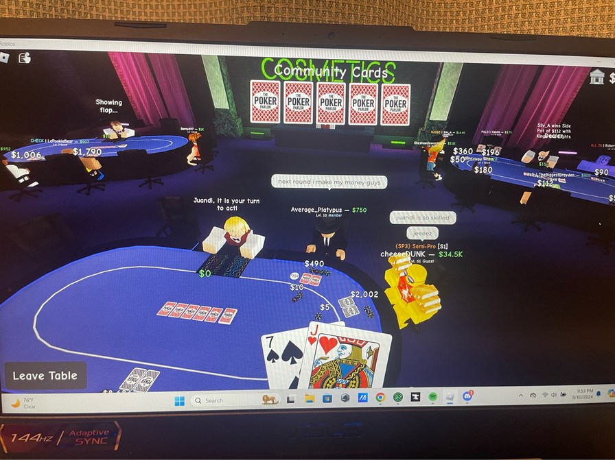 Roblox poker is a thing - meme
