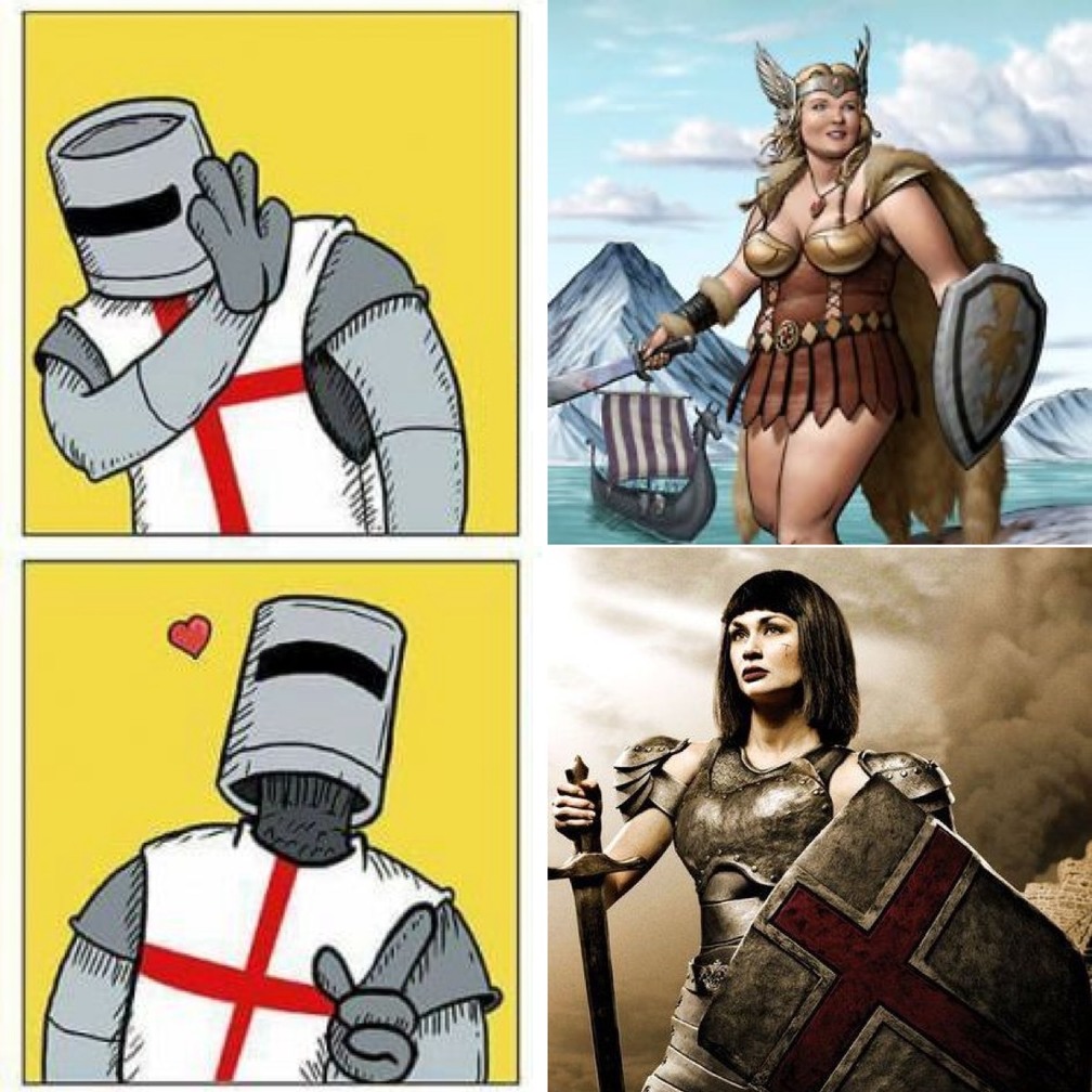 goth crusader gf > pagan fatty hoe - meme