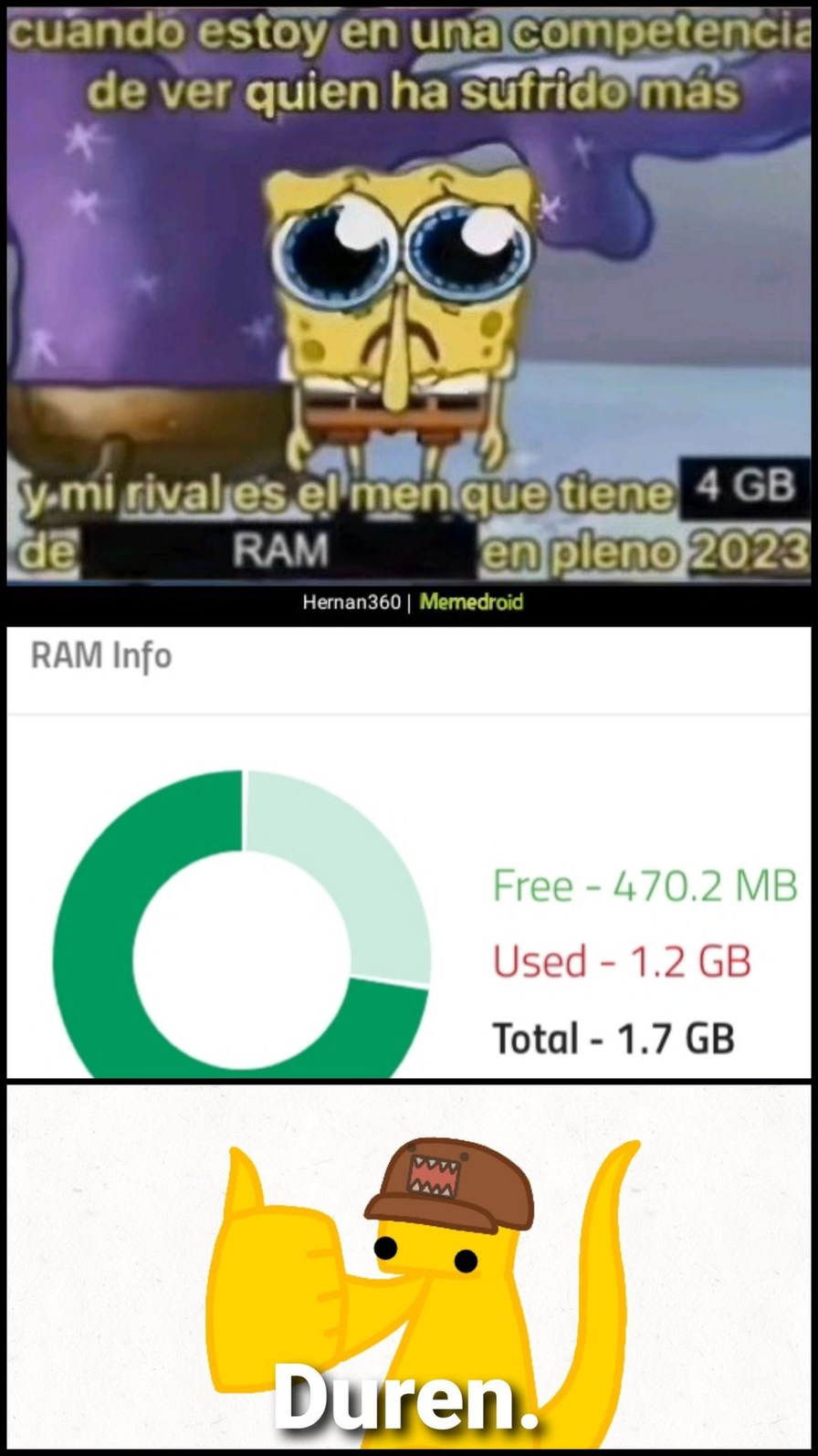 Al parecer... tengo menos de 2GB de RAM (ironico xd) - meme