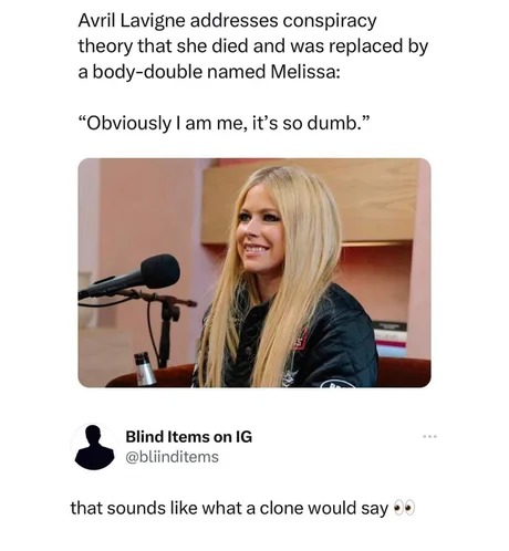 Avril Lavigne is a clone meme
