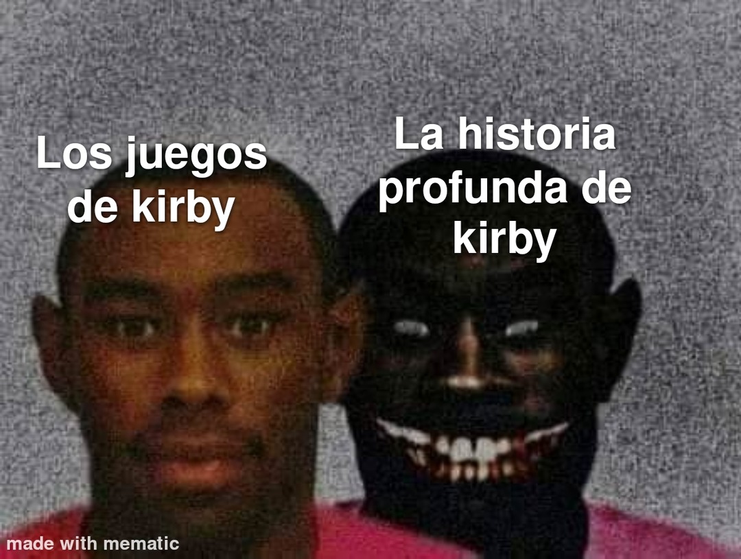 La historia de kirby es turbia - meme