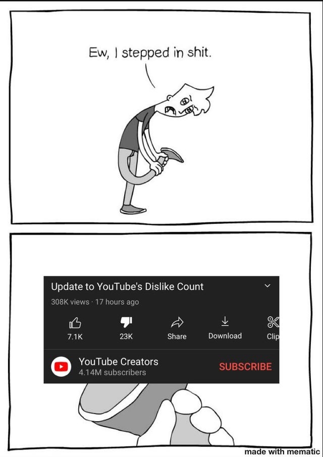 Update to Youtube's Disklike count - meme