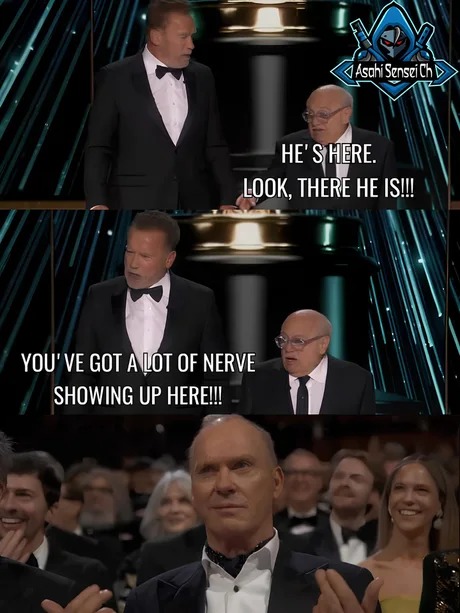 Michael Keaton at the Oscars - meme