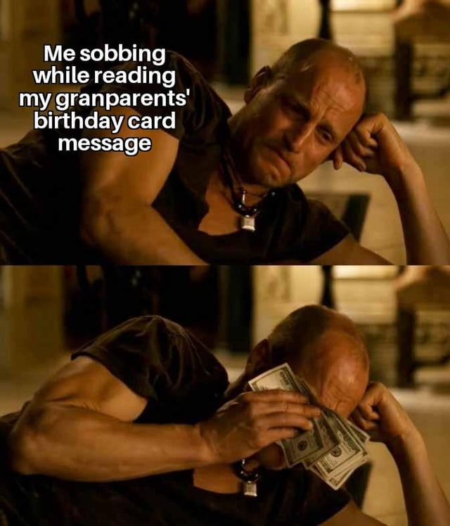 Grandparents birthday card - meme