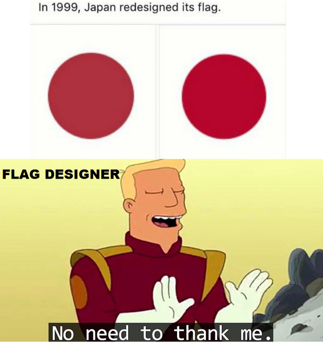 In 1999 Japan redesigned its flag - meme