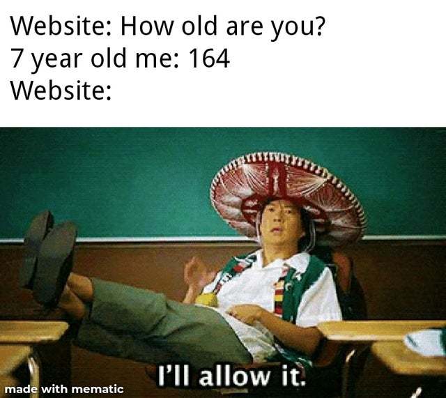 I'm 164 years old - meme