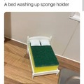 Bed washing up sponge holder