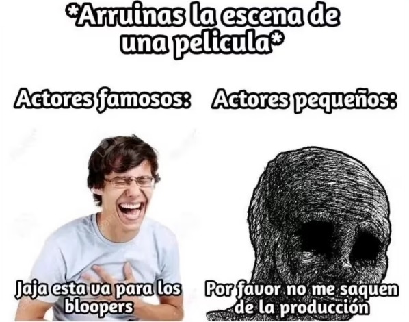 Bloopers o despido - meme