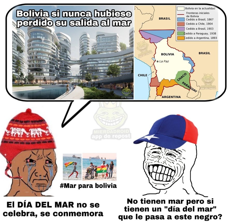 23 de marzo día del mar en Bolivia - meme