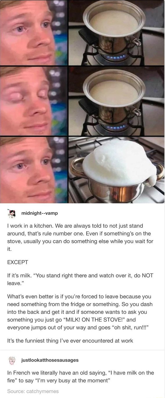 milk on the stove