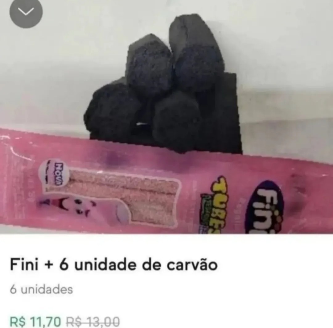 Fini + seis unidades de carvão - meme