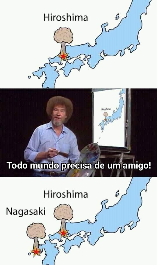 Nagasaki-chan: "Hiroshima-senpai, notice me!" - meme