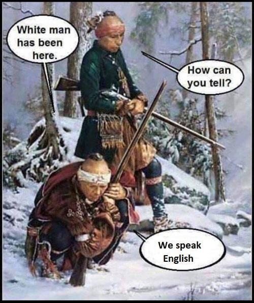 Colonizers really left behind English and bad vibes - meme