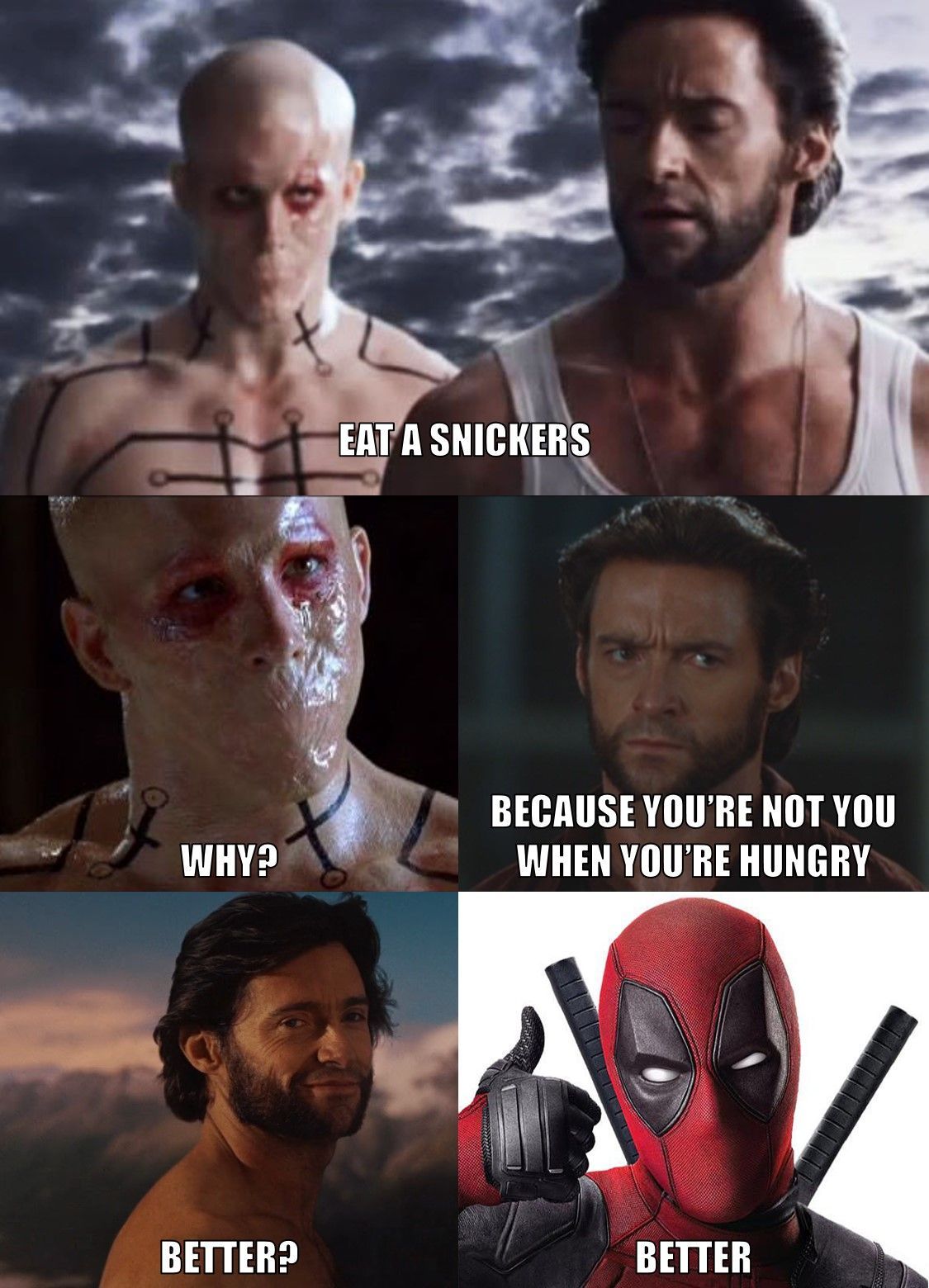 Marvel needs to get with snickers... - meme