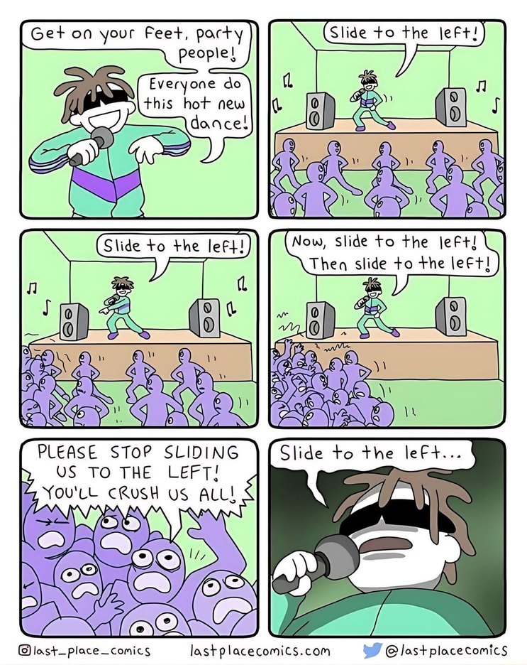 Slide to the left >:} - meme