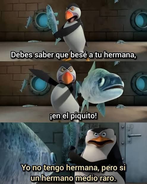 besé a tu hermana... en el piquito // no tengo hermana bro, pero mi hermano es rarito - meme