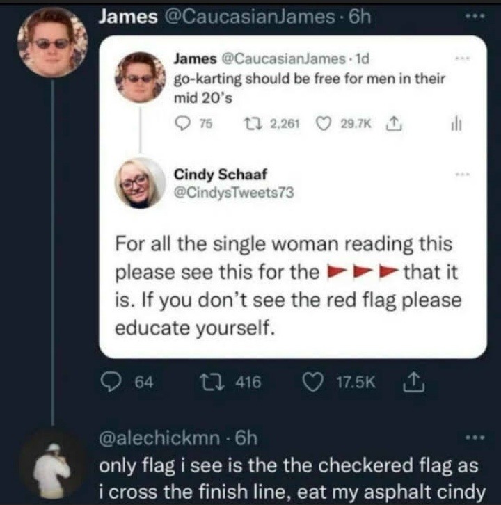 go karting red flag meme