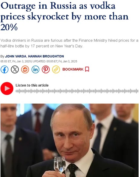 Vodka prices skyrocket in Russia - meme