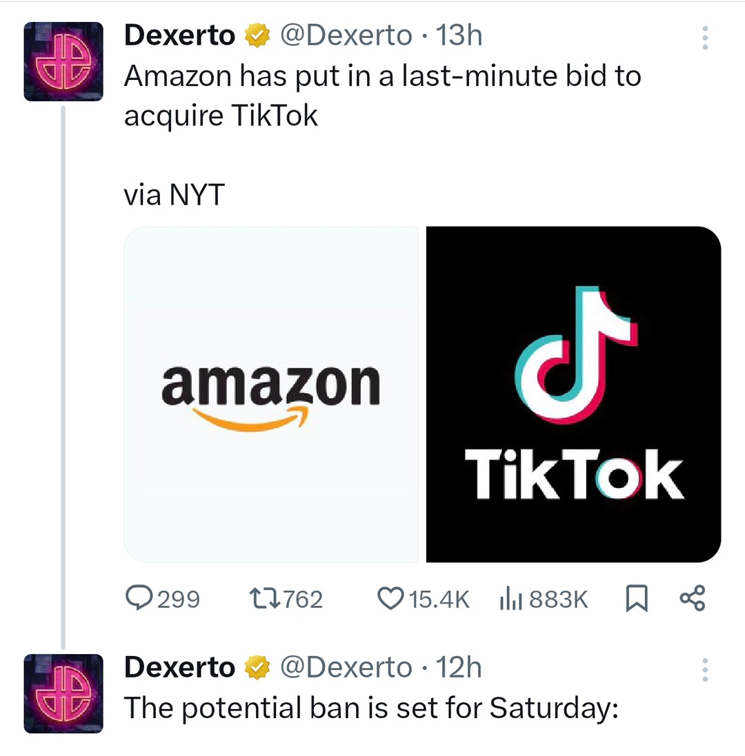 Amazon’s late bid for TikTok just made the timeline spicier - meme