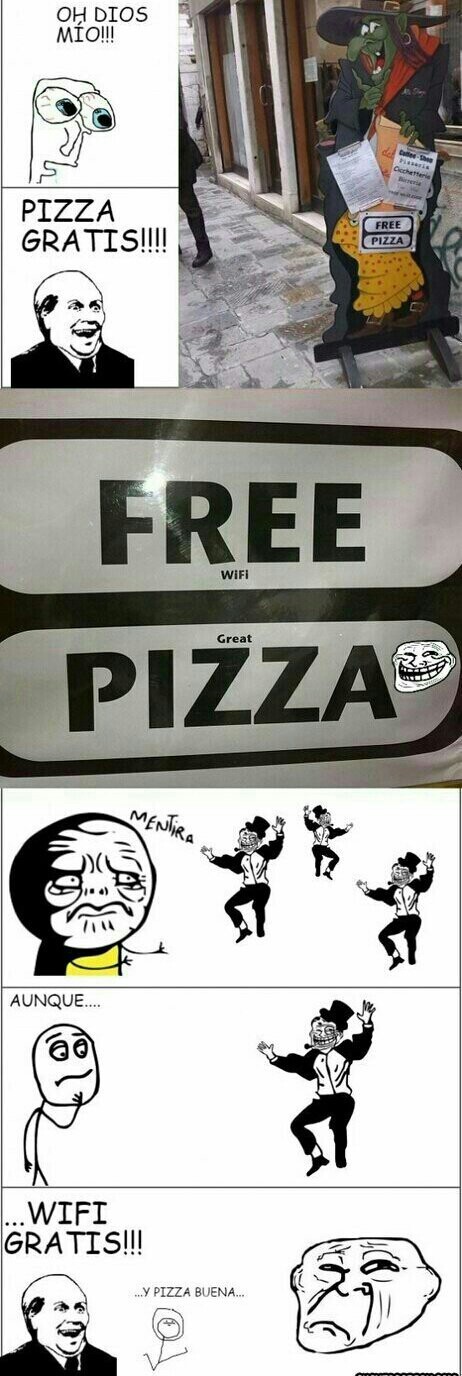pizza y adsl gratis - meme