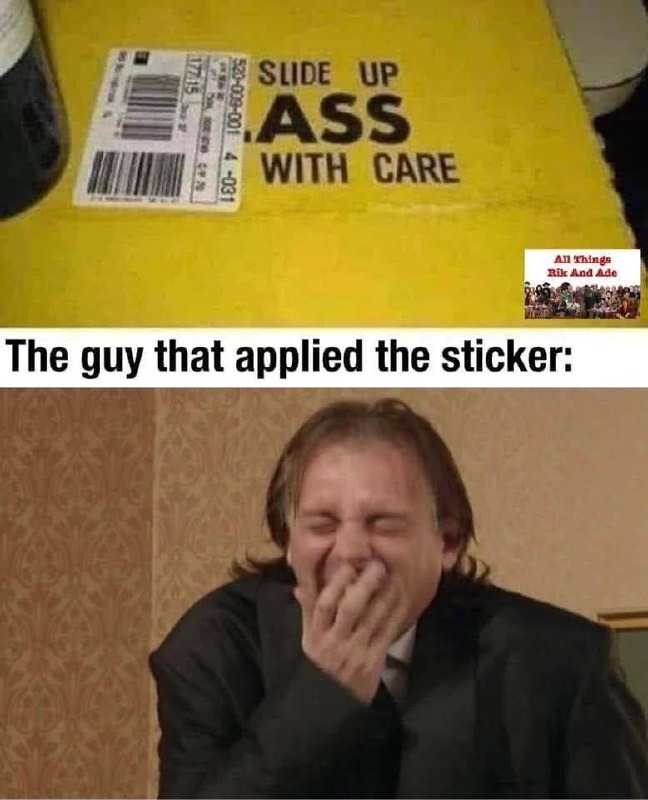 Sticker guy had one job and failed hard - meme