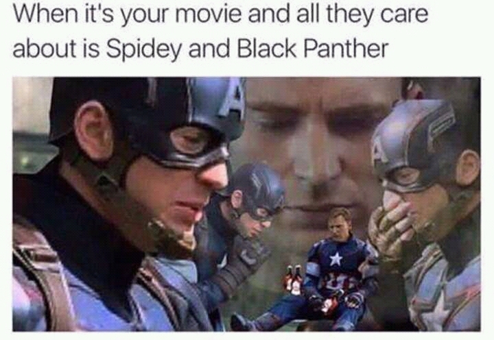 sorry cap,panther and spidey were more awesome - meme