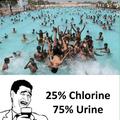 75% urine and 25% chlorine