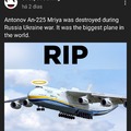 O maior avião do mundo foi destruído durante a guerra na Ucrânia