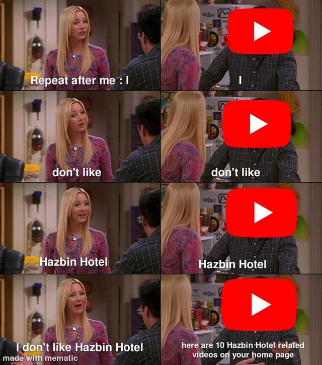 Hazbin hotel and youtube - meme