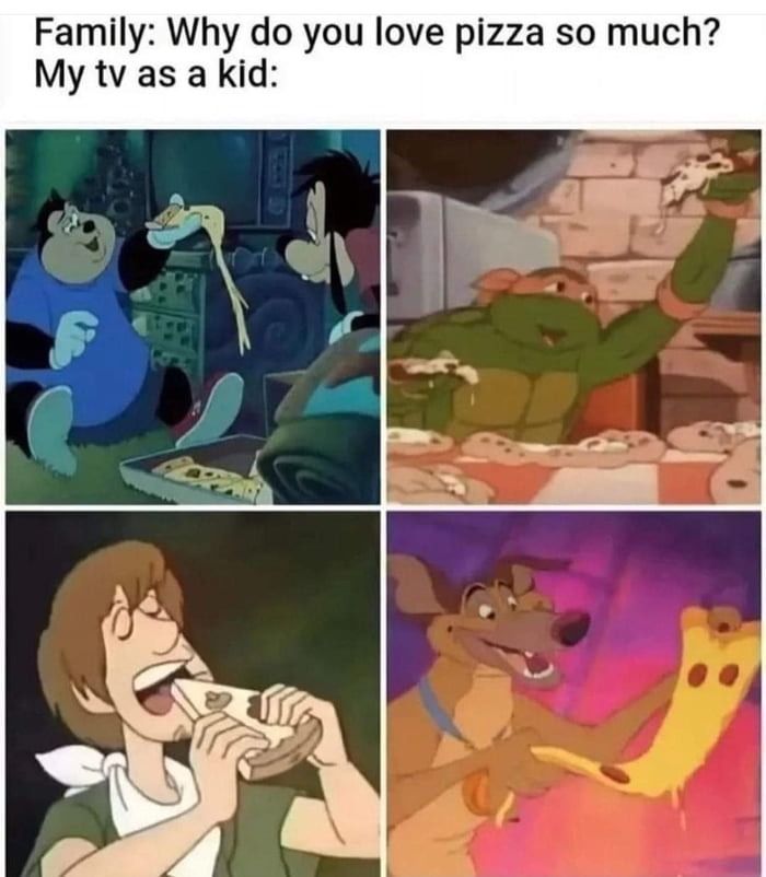 the way shaggy is holding his pizza disturbs me - meme