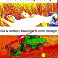 idiots you cant beat combine harvester