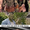 Hulk and his son in comics