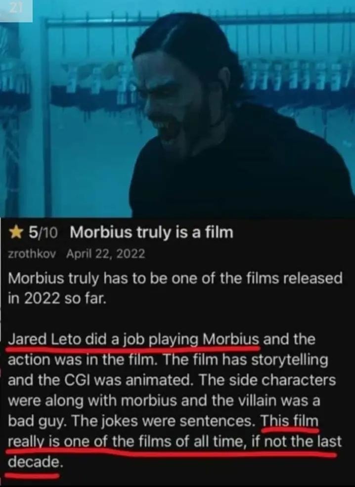 Morbius truly is a film - meme