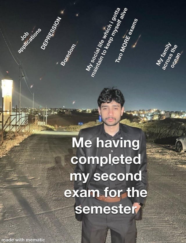 Finished second exam: sense vs nonsense unlocked - meme