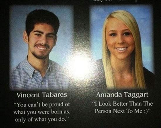 Yearbook Photos - Two contrasting philosophies. - meme