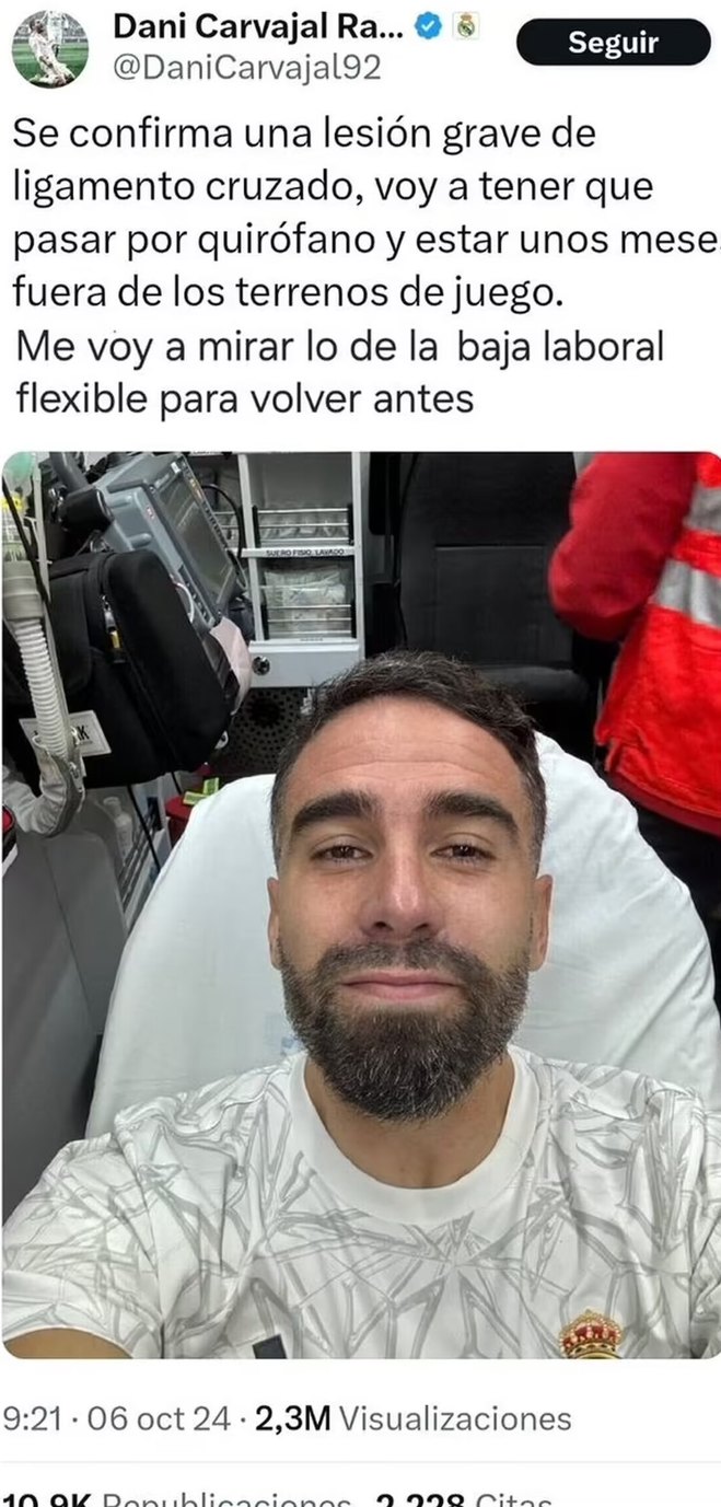 Carvajal lesionado - meme