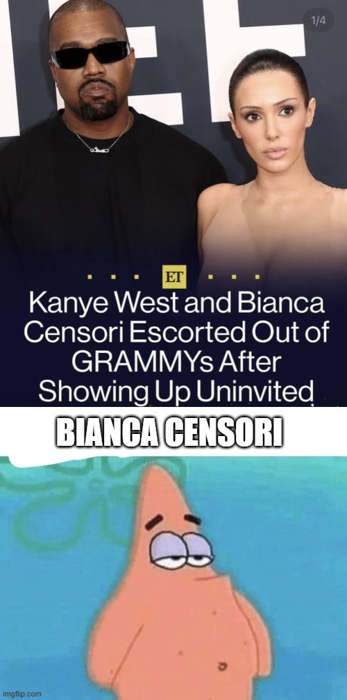 Bianca Censori naked Grammys meme