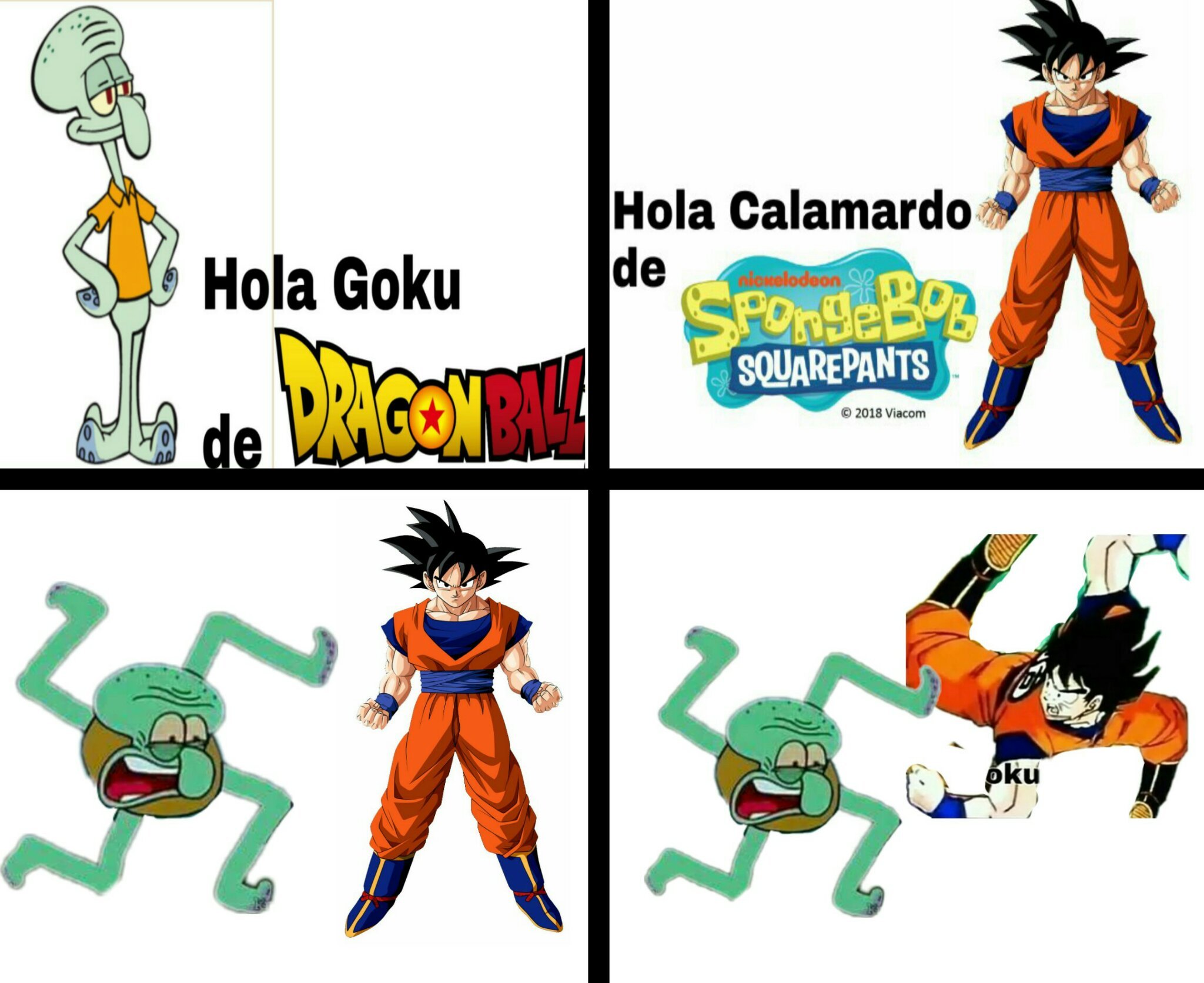 Calamardo Nazi y Goku Nazi - meme