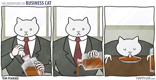 gato empresario - meme
