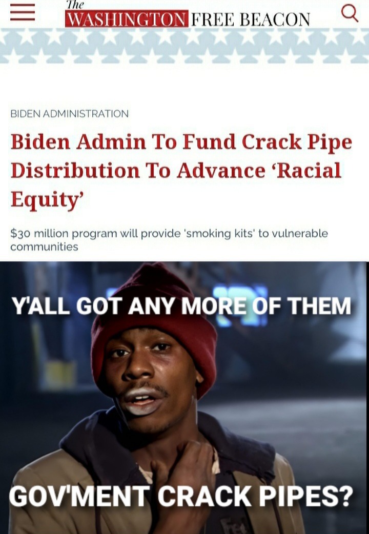 Equity in 2022. Rehabilitate the whites, keep the blacks addicted. - meme